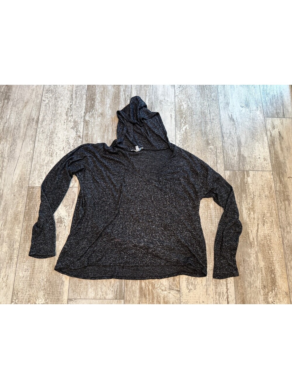 Gaze S Black Heather Lightweight Hoodie Pullover